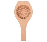 Moule à Gâteaux de Lune en Bois, Outil de Cuisson Décoratif | 1 Pièce, Texture Concave et Convexe, Motif Floral Soigné, pour Pâte à Biscuits et Pâtisseries