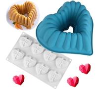 Moule à gâteaux en silicone en forme de coeur - Moule à gâteaux pour la Saint-Valentin et la Fête des Mères - Moules à mousse et à chocolat - Moules à gâteaux à motif savon