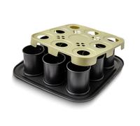 Zenker 7910 Moules à Pâtisserie Cylindriques, Moule A Gateau, Moule Gateau, Moule à Gateau, Moule Gateau Rond, Moule 9 Mini Gâteaux, Acier, 29 x 29 x 8 cm