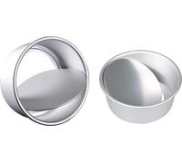 Moule à gâteaux, moules ronds, antiadhésif, aluminium, convient pour de délicieux gâteaux à la maison, 2 pièces, 15,5 cm et 20 cm, argenté