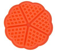 Moule à gaufres en silicone à 5 cavités, antiadhésif, réutilisable, pour gâteaux, muffins, chocolat, petit déjeuner, rond, carré, rouge, 18,5 cm, 28 cm (En forme de coeur)