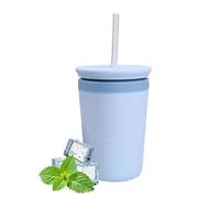 Moule à glace cylindrique en silicone avec couvercle et paille, portable, mini