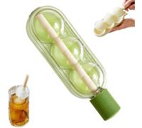 Moule à glace en forme de bouteille - Deux à libération facile avec paille | Moule en silicone pour boules de glace - pour whisky, cocktail, café, boisson, bar, fête, pique-nique, camping, maison