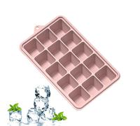 Moule à glace en silicone, bac à 15 compartiments, libération facile, réutilisable, bac en silicone pour glaçons avec couvercle en silicone, pour cocktails, café, eau