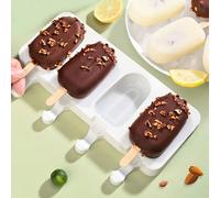Moule à glace maison, moule à sucettes glacées en silicone personnalisé Grand moule monobloc avec 50 tiges,Petit moule 1 pièce avec 50 bâtonnetsSilicone