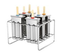 Moule À Glaces À Glace En Acier Inoxydable, Ensemble De 6 Pièces, Machine À Glace Réutilisable, Outil Durable Pour Desserts Glacés | Glaces Maison Avec 100 Bâtonnets Pour, Friandises Chaudes