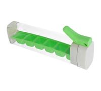 Moule à Glaçons à Pression en Silicone Vert avec Couvercle et Bac | Démoulage sans Effort, Design Empilable et Portable, pour Camping ou Bureau, Rangement Compact