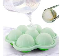 Moule à Glaçons Boule, Grand Bac à Glaçons en Silicone, 5CM Moule à Glaçons Rond, Boules à Glaçons Pour Boisson Froide, Whisky, Cocktail, Vin, Bière, Jus, San BPA (Vert)