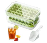 Moule à glaçons | Conteneur rotatif transparent réutilisable avec couvercle à dégagement facile | Bac à glace avec couvercle intégré | Pour cuisine, réfrigérateur, congélateur