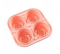 Moule à glaçons en forme de fleur géante 3D en silicone pour congélateur - Grand cube flexible pour café, desserts, fêtes, rose vert, 10 cm (rose rose)