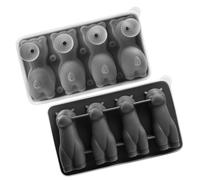 Moule à glaçons mignon en silicone en forme d' à 4 cavités - Bac à glaçons facile à démouler - Outils de cuisson 11 x 19,5 x 5 cm pour la maison, le camping en plein air et les fêtes