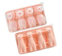 Moule à glaçons mignon en silicone en forme d' à 4 cavités - Bac à glaçons facile à démouler - Outils de cuisson 11 x 19,5 x 5 cm pour la maison, le camping en plein air et les fêtes