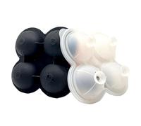 Moule à Glaçons Rond - Plateau réutilisable antiadhésif 4 cavités,Moule à Billes de Glace en Silicone,pour Whisky, Cocktail, Bière, Café, Jus, Maison, Cuisine, Frigo