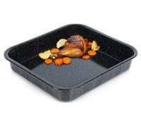 Moule à gratin émaillé - Forme rectangulaire - Capacité : 8 litres - Dimensions : 41,5 x 36,5 x 7 cm - Matériau : métal - Couleur : noir