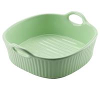Moule à gratin pour friteuse à air chaud, moule en céramique, petit moule, moule avec poignées en céramique, moule carré en céramique pour lasagnes, tiramisu, moule de 20 x 20 cm