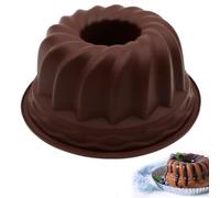 Moule à Kouglof, Ø 24 cm Silicone Moule à Kougelhopf, Moules a Charlotte | Antiadhésif, Facile à Nettoyer, Moules à Gâteau Silicone en Forme de Tourbillon, pour Gâteaux, Gelée, Pain, Brun Foncé