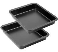 Moule à kouglof de 22 cm - Moule carré - Lot de 2 - Revêtement antiadhésif - Acier au carbone - Idéal pour les gâteaux - Plat de cuisson