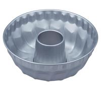 Moule à kouglof Relaxdays, pour gâteaux marbrés et gâteaux à la cuillère, revêtement antiadhésif, Ø 25 cm, moule rond à gâteau, acier au carbone, argent