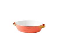 Moule à lasagnes Bol à fromage for four micro-ondes domestique, plaque de cuisson bords dorés, moule rectangulaire pour gâteaux(Orange)