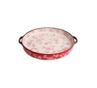 Moule à lasagnes Home Creative Double Ear Ceramic Baking Tray, Underglaze Color, High-temperature Resistant Multifunctional Pizza pour gâteaux(Red)