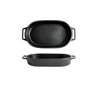 Moule à lasagnes Plat spécial four, plat de cuisson en céramique à Double oreille, assiette riz cuit au fromage, créatif Commercial micro-ondes pour gâteaux(27cm)