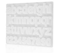 Moule à Lettres et Chiffres Blanc en Silicone pour Bricolage DIY | Surface Lisse et Ronde, Antiadhésif, Sûr et Agréable en Main, pour Glaçons et Puddings