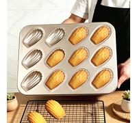 Moule à madeleines de 12 tasses, robuste. Plaque de cuisson antiadhésive pour madeleines au four. Moule en forme de coquille résistant à la torsion. Moule à gâteau. Convient pour les rassemblements fa