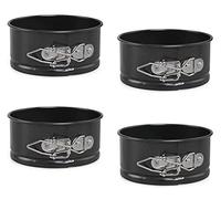Moule à manqué à charnière, 4 mini moules à gâteau ronds avec fond amovible et revêtement anti-adhésif pour cheesecakes, moule rond, Acier brillant,11 cm