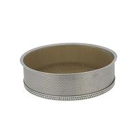 Moule à manqué amovible en inox perforé 24 cm et feuille de cuisson antiadhésive De Buyer