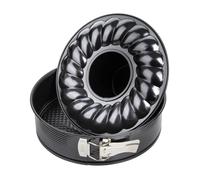 Zenker 6507 Moule à savarin, moule à manqué et savarin à charnière, moule couronne à charnière, moule à gâteau rond, Acier inoxydable, Noir, 24 x 24 x 6,5 cm