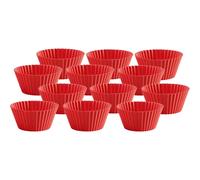 Moule à muffin individuel, set de 12 pc, 75 ml, silicone, rouge, Lékué