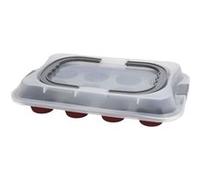 Moule à Muffins 12 Coupes Cm 6 avec Couvercle Acier Carbone Rouge Rouge G