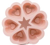 Moule à muffins en forme de cœur, Moule à muffins, 6 cavités, 3D, Cœur d'amour, Moules à pâtisserie en silicone, revêtement antiadhésif, Moule en silicone en forme de cœur, Moule à muffins, pour savon