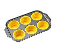 Moule à muffins en silicone Support flexible 6 cavités | Moule En Silicone Anti-Adhésif À Cupcakes pour biscuits brownies aliments chocolat beurre desserts déjeuner cuisine