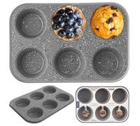 Moule à muffins - Orion - Grande - Antiadhésif - Acier - 6 muffins