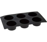 Moule à muffins, silicone, noir, 6 alvéoles