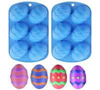 Moule à Oeufs de Pâques, 2pcs Forme d'oeuf Moules en Silicone Moule Chocolats Pâques Moules à Gâteaux Moule de Cuisson pour Pâtisserie Gâteau Muffin Cadeau de Pâques