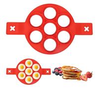 Moule À Omelette En Silicone Moules En Silicone Antiadhésif Pour Moules À Crêpes Oeufs Flip Crêpe Oeufs Au Fromage Moule À Crêpes Anneau D'oeuf En Antiadhésif Moules À Crêpes 7 Trous