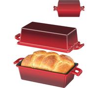 Moule à pain 2-en-1 avec couvercle, 21 cm, en fonte. Idéal pour la cuisson du pain. Moule à pain en fonte, pour cuire du pain. Moule à pain, forme carrée, en fonte. Accessoires pour la cuisson du pain