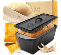 Moule à pain de 28 cm avec couvercle, en fonte robuste, idéal pour le pain de mie