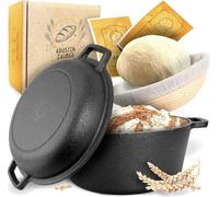 Moule à pain en fonte avec couvercle - Moule à pain en fonte - Pour cuire du pain - Moule à pain robuste en fonte avec couvercle - Moule à pain en fonte avec couvercle - Moule à pain en fonte pour cui