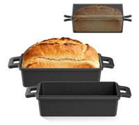 Moule à pain en fonte émaillée, rectangulaire, de 32 cm, avec couvercle