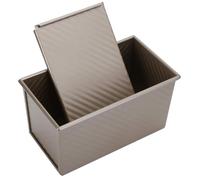 Moule à pain rectangulaire avec couvercle, en acier au carbone, avec revêtement antiadhésif, couleur or