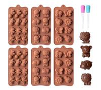 Moule à pâtisserie, 6 pièces, Ustensile de bricolage avec démoulage facile | Pour snacks, gommages, massepain, gelée, pâtisserie, glace, savon et décoration de gâteaux - Pour pâtisserie, glace, savon, D