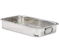 Moule à pâtisserie avec fonction grill - Plat à four en acier inoxydable - Pour préparer des plats au four - Inclut une grille - 40 cm - Argenté