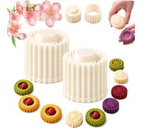 Moule à Pâtisserie Double Face, Presse 2-en-1 pour Biscuits & Desserts，2 | Presse à Pâtisserie 2-en-1 avec Deux Motifs pour Biscuits, Mooncakes & Desserts, Moule Compact Réutilisable à Domicile