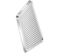 Moule à Pâtisserie en Acier Inoxydable, Plat à Four Réutilisable | Plaque de Cuisson Professionnelle à Pizza, Grosse Capacité, Usage Quotidien au Four, Finition Argenté