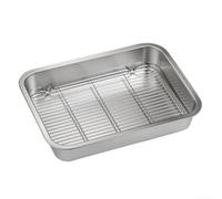 Moule à pâtisserie en acier inoxydable robuste avec grille de refroidissement - Plaque à gâteau pour four compatible avec Bosch pour Siemens - 31 x 24 cm (40 x 30 x 5 cm)