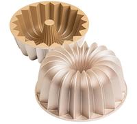 Moule à pâtisserie - Moulés en aluminium - Double revêtement antiadhésif - Couleur rose doré - Dimensions : 24 x 10 cm - Adapté pour les savarins