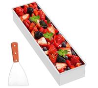 Moule à pâtisserie rectangulaire réglable, en forme de tiramisu avec | Moule à pâtisserie antiadhésif avec spatule, partie latérale amovible, pour mousse, fromage, lasagne, pain, toast